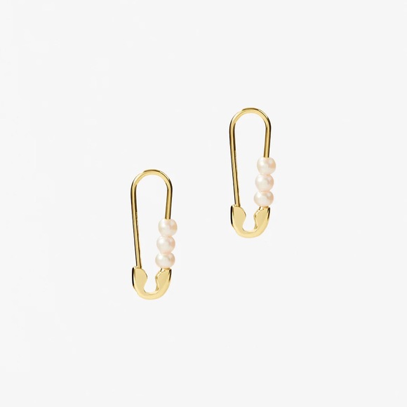 Ana Luisa Jewelry - Ana Luisa Gold Pearl Safety Pin Drop Earrings